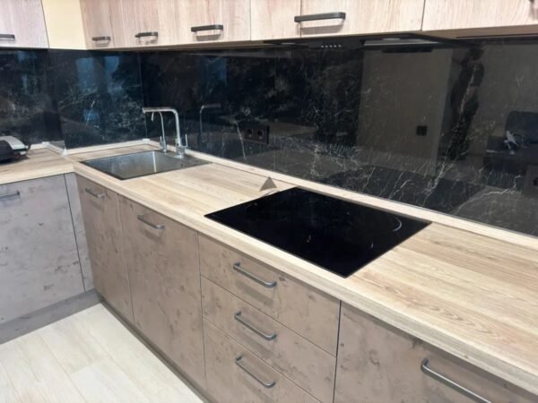 Кухня PO14 в системе Галифакс Белый/Синкрон Титанио