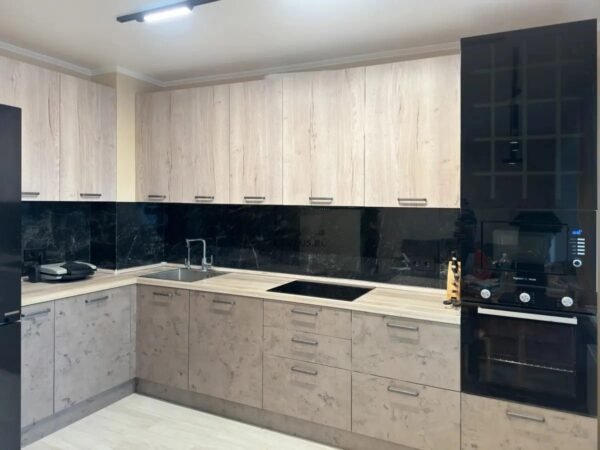 Кухня PO14 в системе Галифакс Белый/Синкрон Титанио