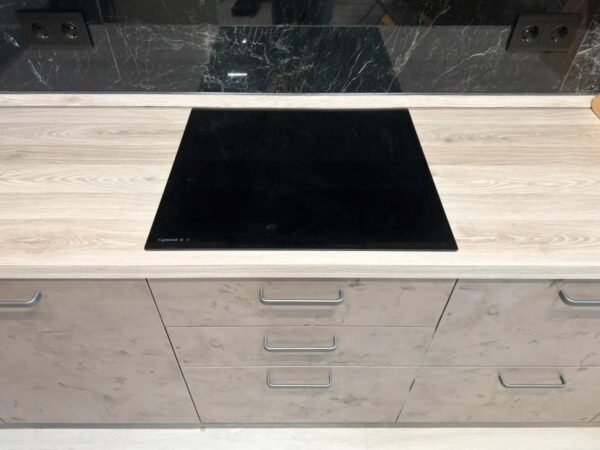 Кухня PO14 в системе Галифакс Белый/Синкрон Титанио