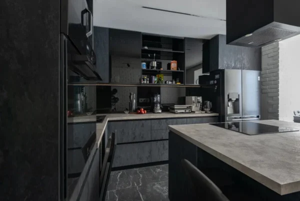 Угловая Кухня ТШ3178 Прето – Идеальное Решение для Лофт Интерьера